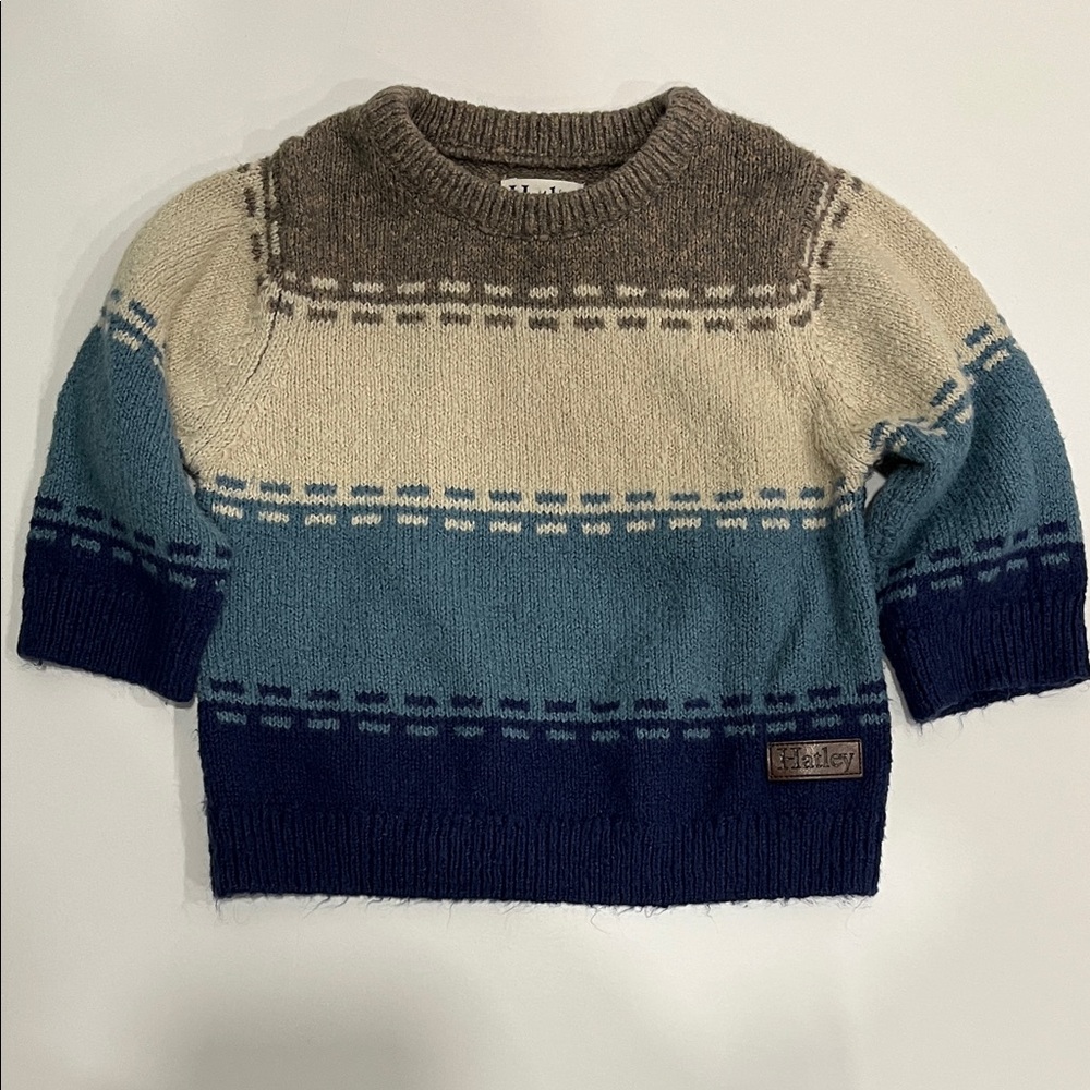 Hatley wool blend sweater blue & taupe